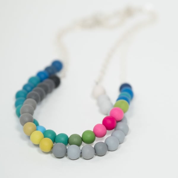 Colourful Handmade Beaded Necklace, Modern, Contemporary Jewellery