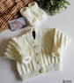 Hand Knitted Baby Cardigan & Booties Set Pale Lemon Size 0 - 3 months size - Image 2