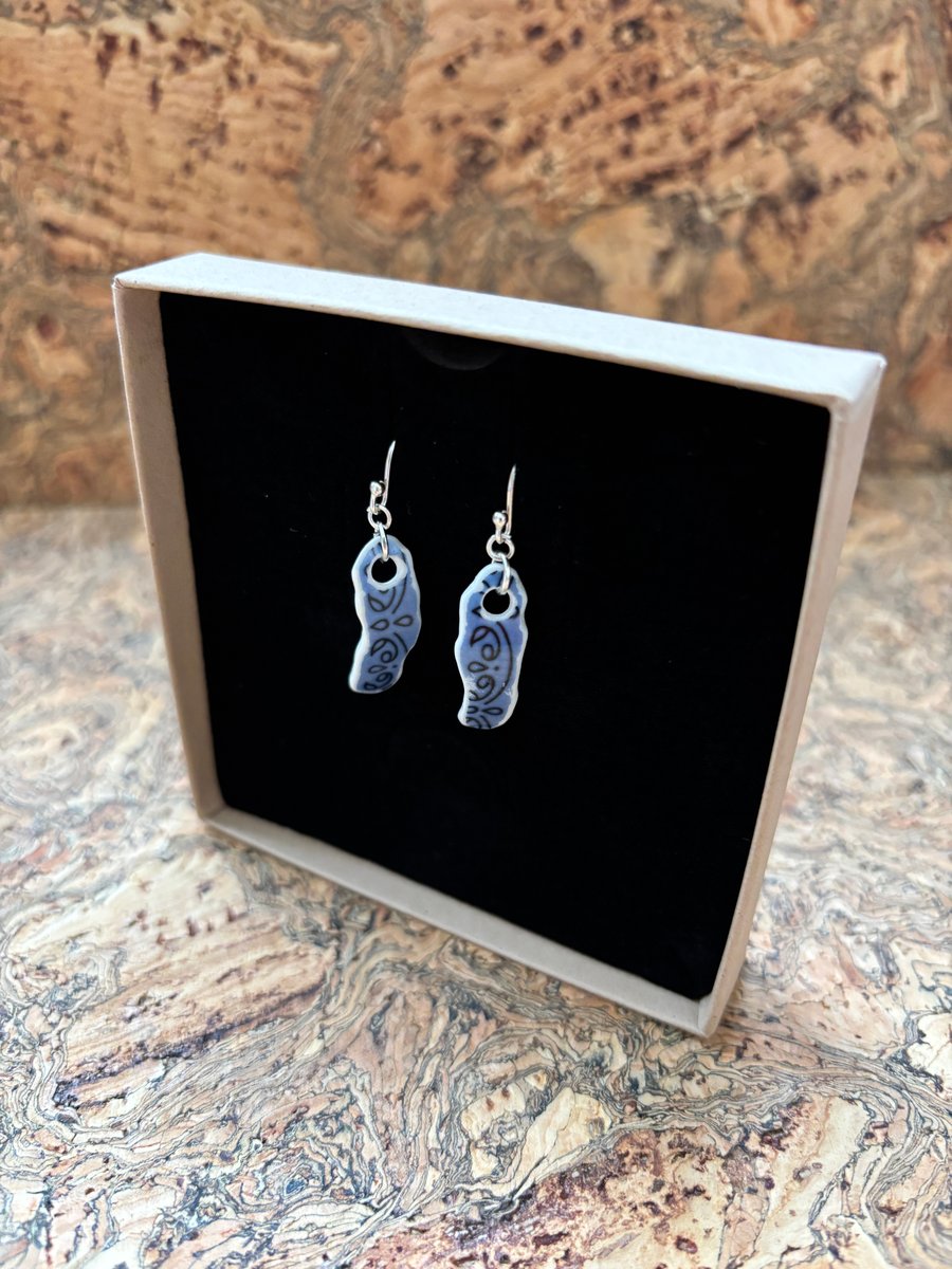 Handmade Drop Earrings, One of a Kind, Unique, Eco Friendly Gifts. Ceramic