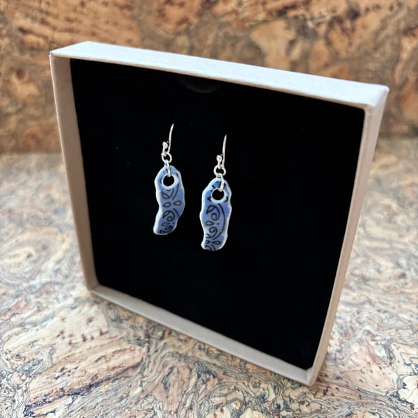 Handmade Drop Earrings, One of a Kind, Unique, Eco Friendly Gifts. Ceramic