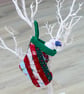 Small Scrappy Fabric Hanging Christmas Stocking - Image 1