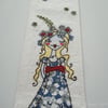 free machine embroidery zombie fabric bookmark