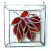 Maple Leaf Stained Glass Suncatcher Red Handmade Leaves