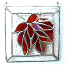 Maple Leaf Stained Glass Suncatcher Red Handmade Leaves