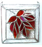 Maple Leaf Stained Glass Suncatcher Red Handmade Leaves