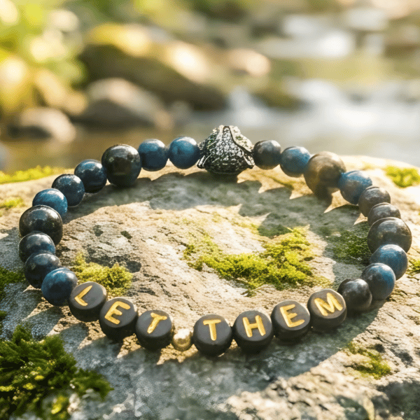 Personalised Beaded 'LET THEM' Bracelet with Cubic Zirconia Leopard Head Charm