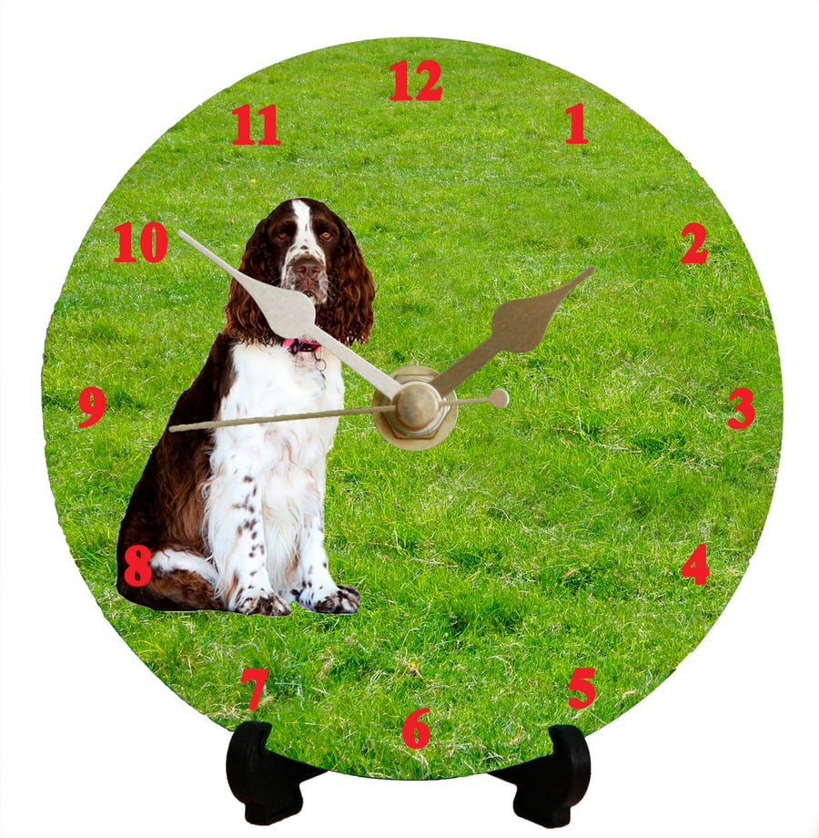 12cm DIY clock kit - English Springer Spaniel - Wall or desk clock for dog lover