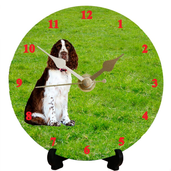 12cm DIY clock kit - English Springer Spaniel - Wall or desk clock for dog lover