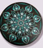 Aquamarine Hand Painted Dot Mandala Canvas - Image 1