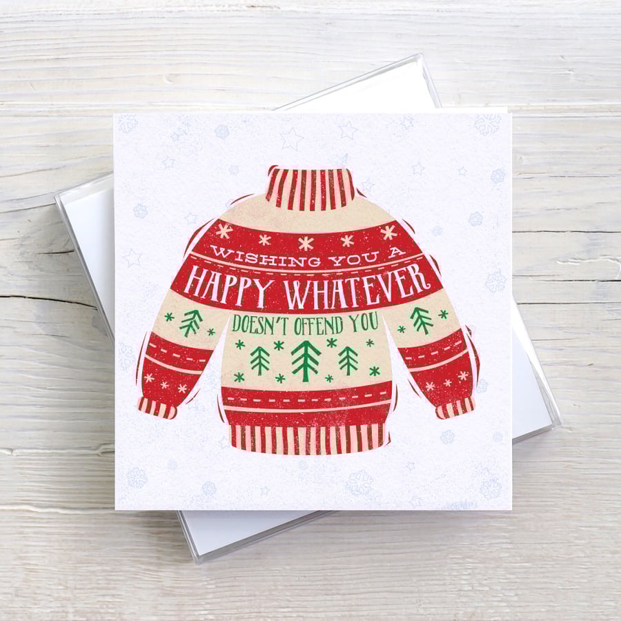 Funny Alternative Cynical Christmas Blank Whatever Christmas card