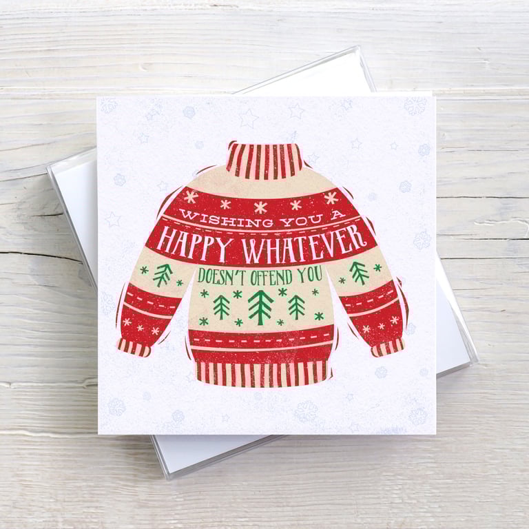 Funny Alternative Cynical Christmas Blank Whatever Christmas card