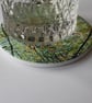 Ceramic coaster - round coaster - matt finish - green leaf print - Image 3