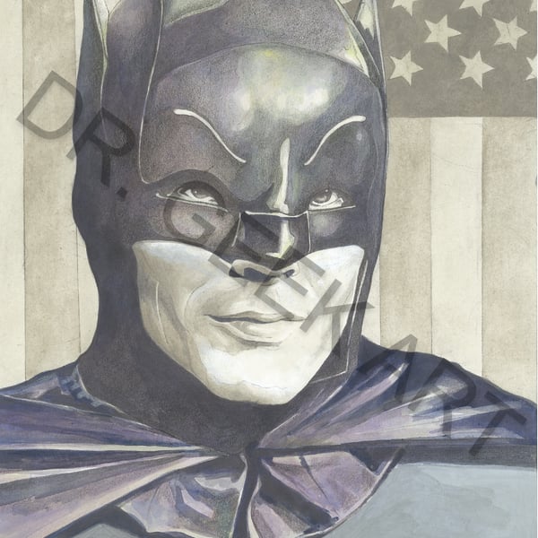 Bat Man retro stars and stripes