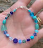 Blue Mix Beads & Sterling Silver Bracelet  - Image 5