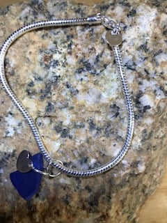 Blue seaglass bracelet