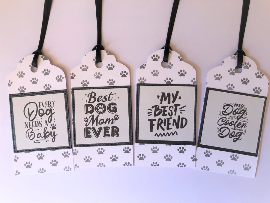 Handmade Dog Quote Gift Tag Set, Dog Lover Present