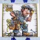 DIY Guy - Hand Crafted Decoupage Greeting Card - Blank - 3266