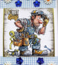 DIY Guy - Hand Crafted Decoupage Greeting Card - Blank - 3266