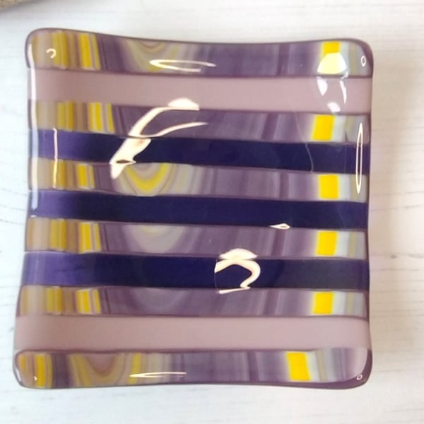 Swirled Purple Square Strip Cut Dish