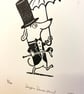 Dapper Dachshund A5 Linocut Print - Image 2