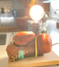 Vintage leather boxing glove table lamp