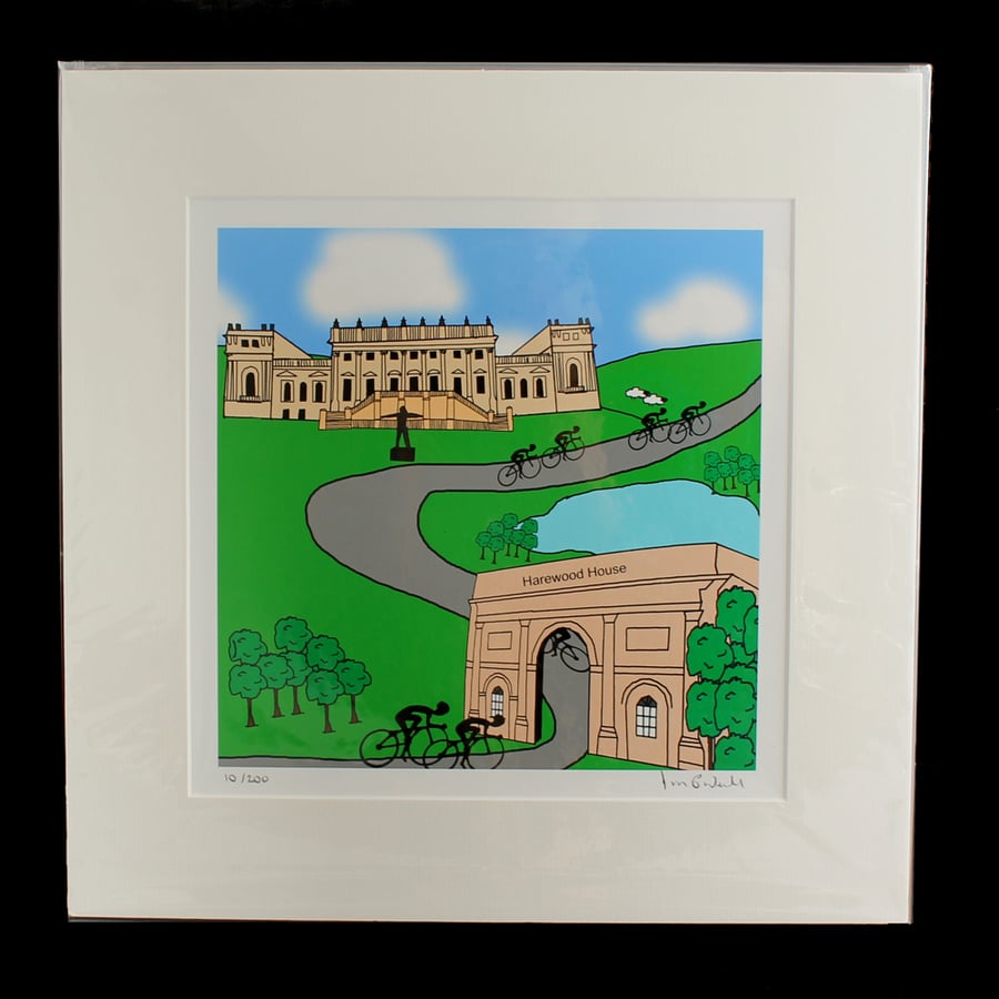 Harewood House cyclists print - inspired by Tour de Yorkshire - France