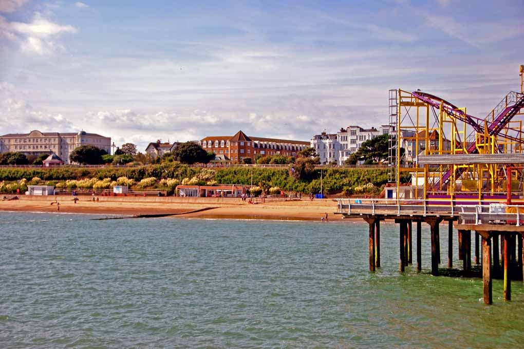 Clacton On Sea Pier And Beach Essex UK Photograph Print