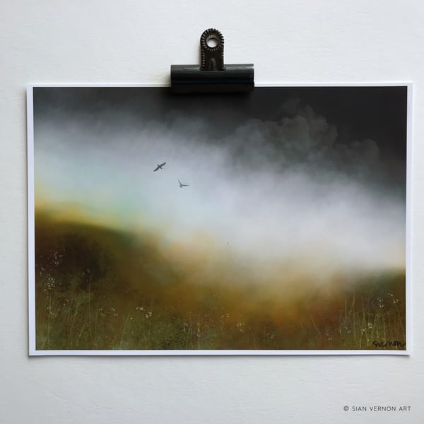 Dark Moorland Mist - Peak District landscape Art Print