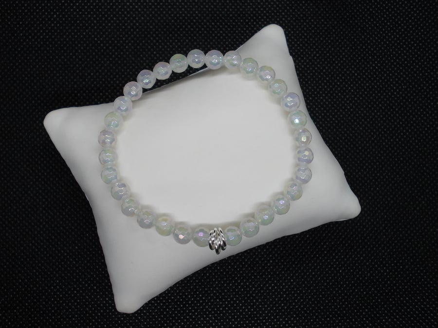 Sale - Coated agate elasticated bracelet