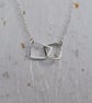 Recycled Sterling Silver Wire Linked Shapes Necklace  - Image 2