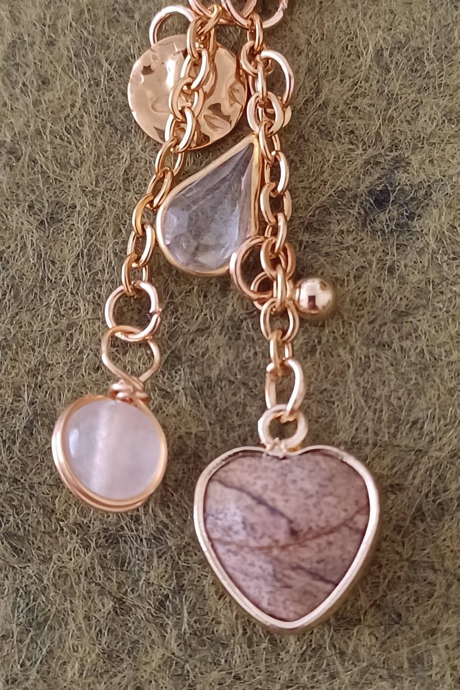 Handmade Stone Bag Charm