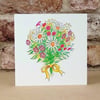Eco-friendly Card  Flower Bouquet -  Blank