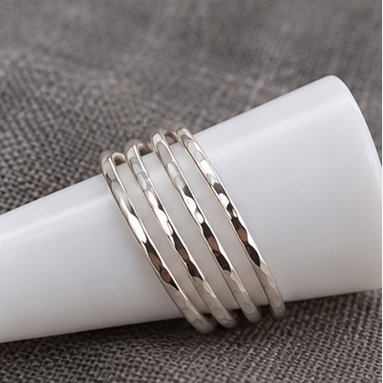Sterling Silver Stacking Rings, Slim Bands, Midi Ring, Single Band Ring Option