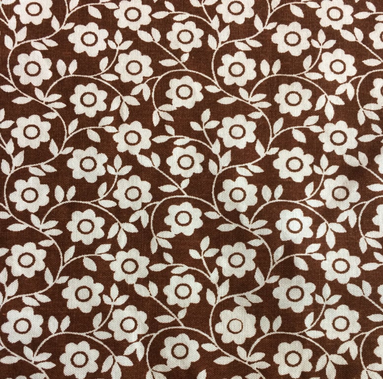 Mod Daisy 60s 70s Brown White Vintage Fabric Lampshade option