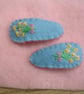 Pair of Blue Posie Hair Clips - Image 4
