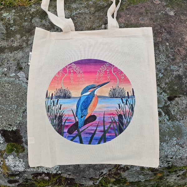 Sunset Fishing Recycled Cotton Tote Bag 