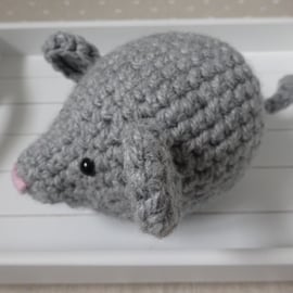 crochet grey mouse