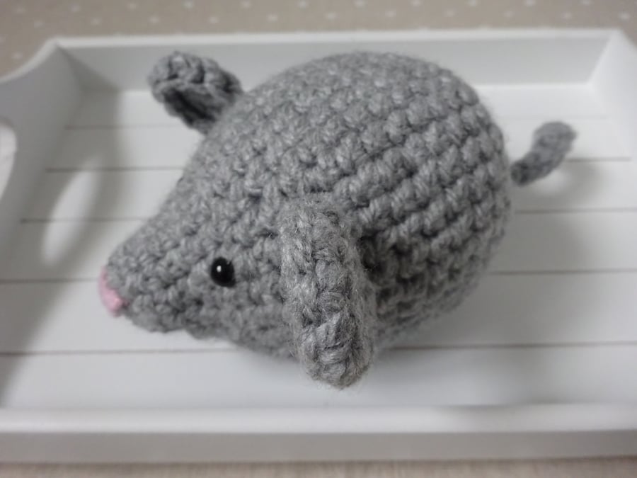 crochet grey mouse