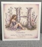 Personalised Fairy Card, Initial & Name Birthday Card, A-Z Greeting Card - Image 1