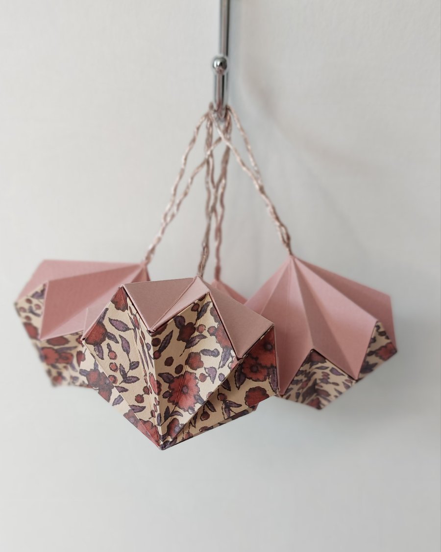 Set of 4 Origami Diamond Bauble decorations (lrg)