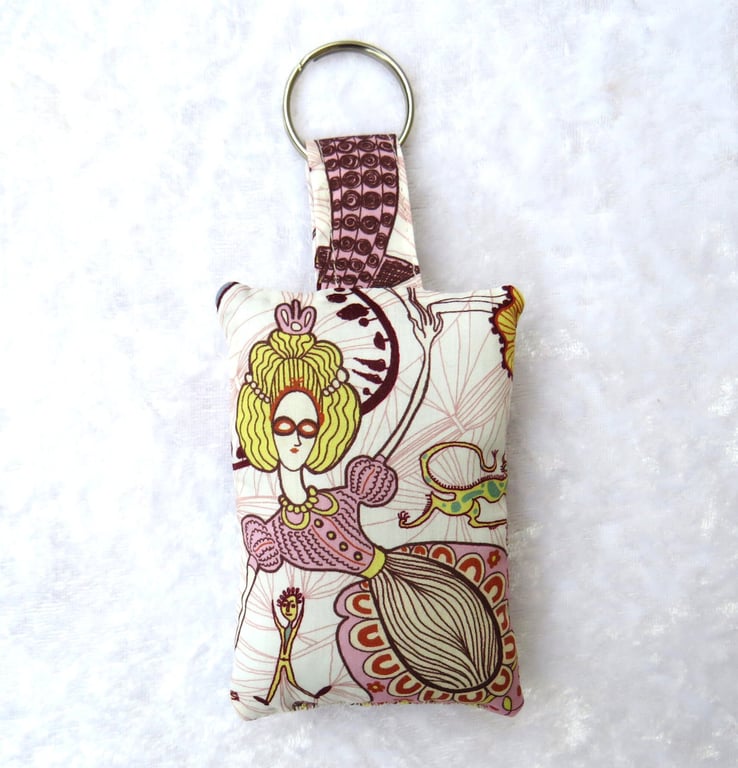 Liberty print padded keyring, Delusions of Grandeur, bag charm