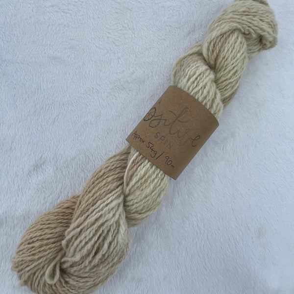 Hand-spun naturally dyed wool, DK