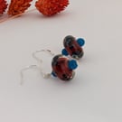 Glass Lampwork Dangle Earrings: Sterling Silver Earwires