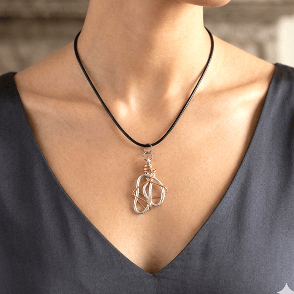 Hand-Forged Aluminium & Copper Infinite Tangle Pendant