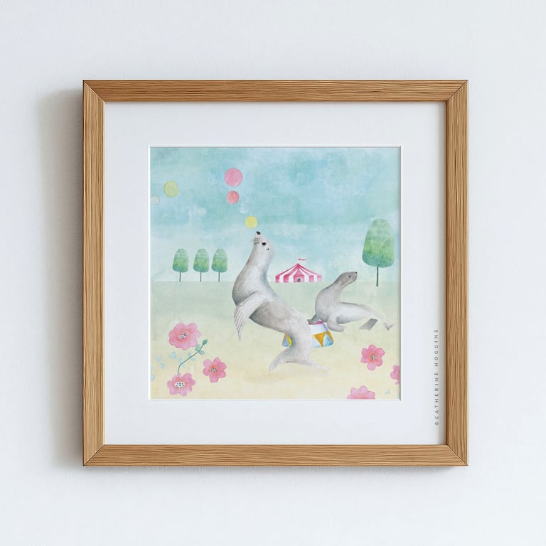 Sealions - Nursery Wall Art - Giclee Print