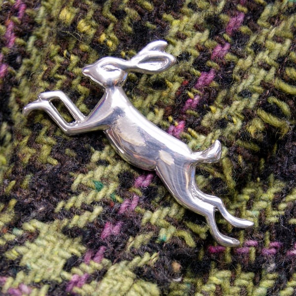 Hare Pewter Brooch