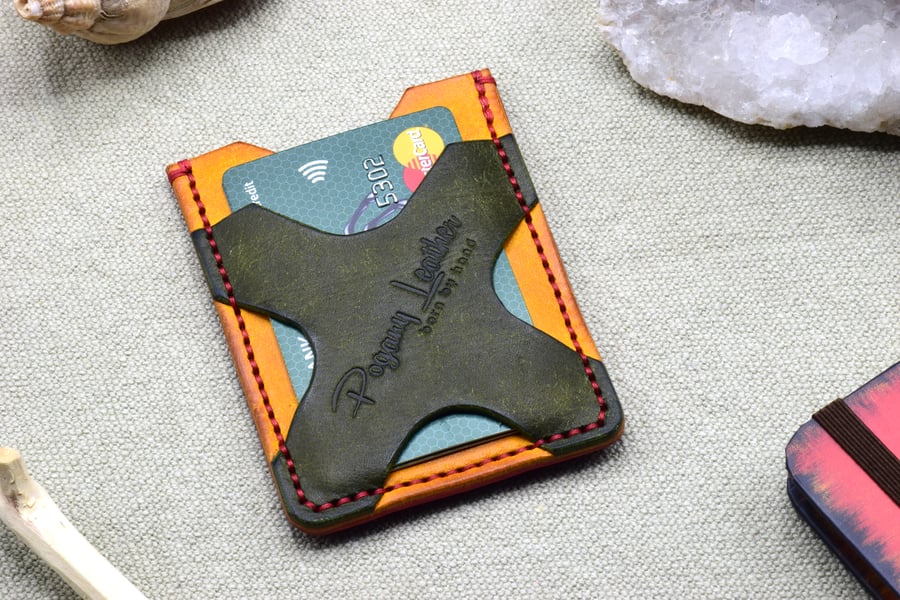 The "Rasta" Leather Card Holder - Personalised Handmade Leather Card Holder 