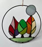 Perfectly Imperfect Stained Glass Tree Hoop