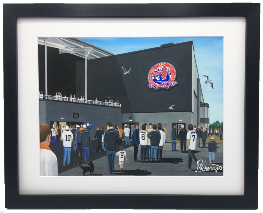 A.F.C Fylde, Mill Farm Stadium. High Quality Framed Art Print