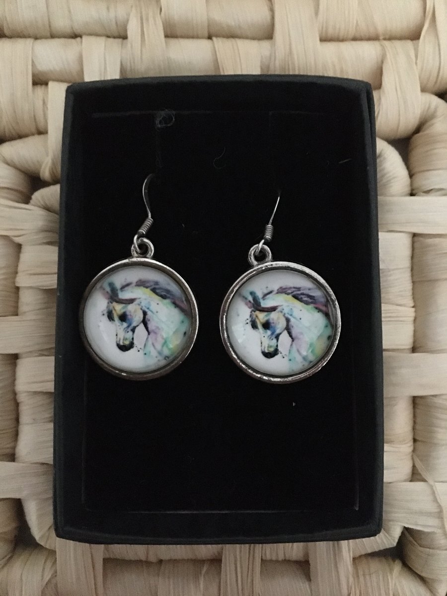 White Unicorn Earrings